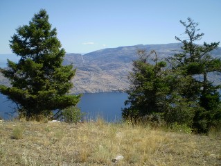 Looking east across Okanagan Lake from Little Mount Eneas, Mount Eneas 2011-08.